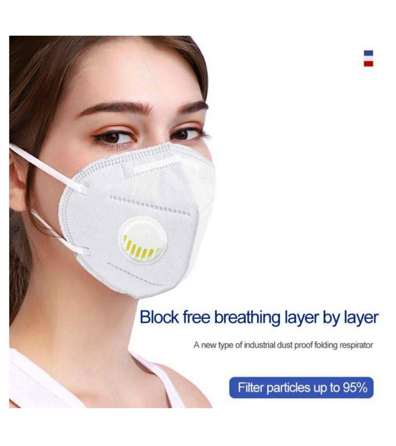 KN95 Self Priming Filter Protection Mask - White
