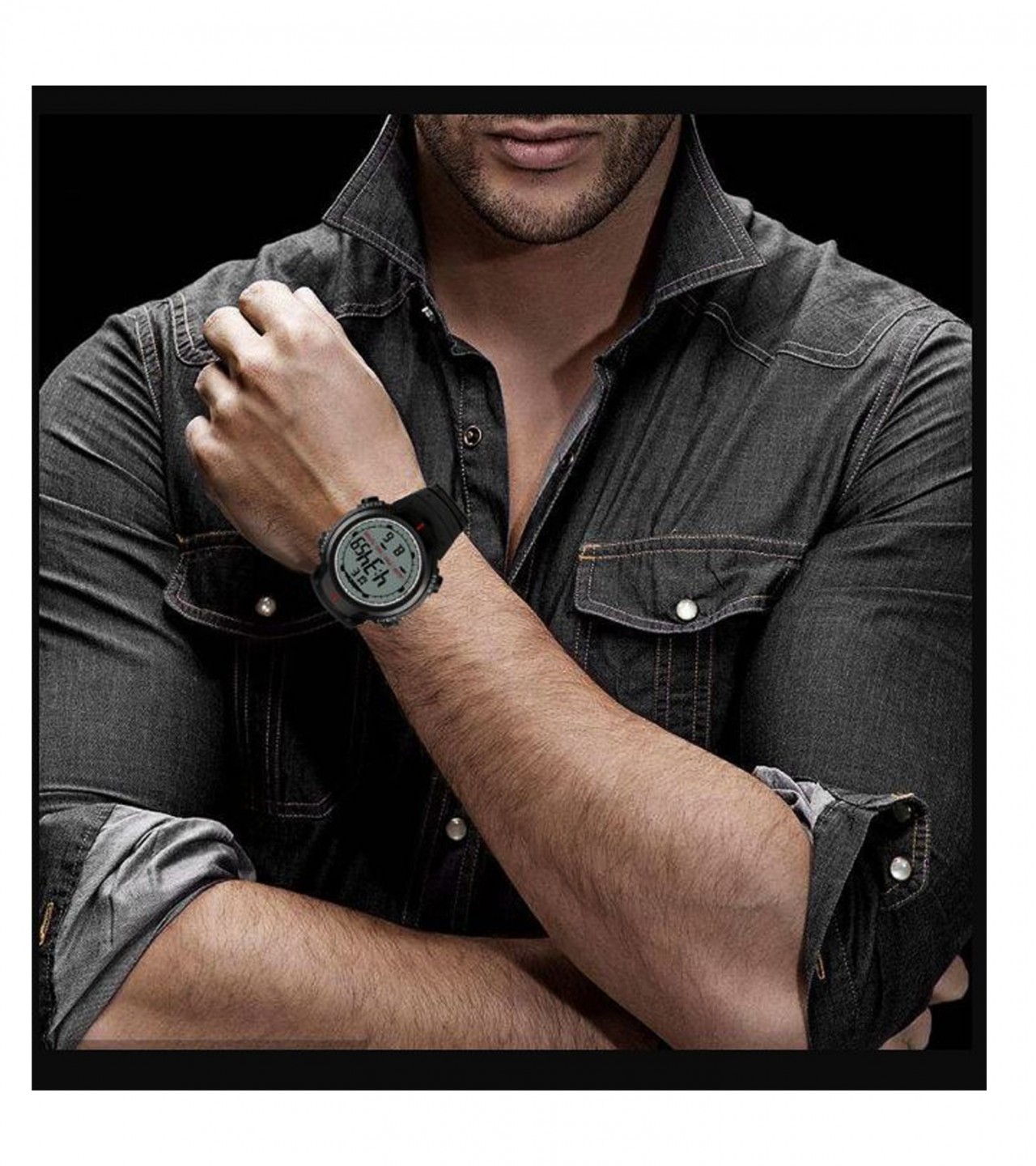 Black Rubber Digital Watch For Boys – Black