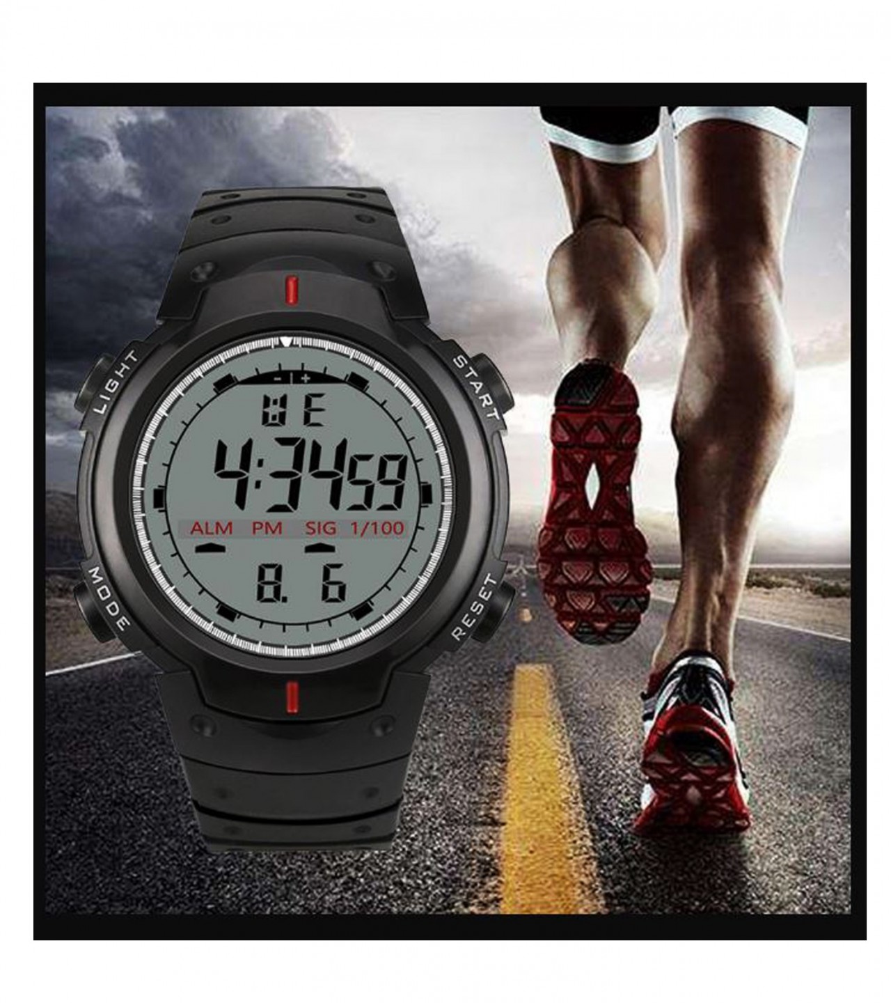 Black Rubber Digital Watch For Boys – Black