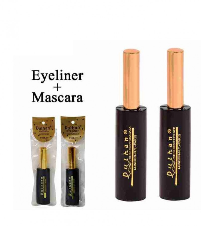 Pack of 2 Pcs - Dulhan Long Lasting Liquid Eyeliner Eye Liner and Mascara
