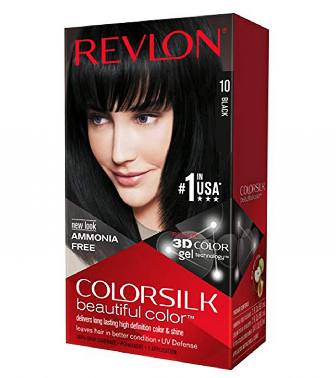 Revlon Color Silk Black Hair Color for Unisex - No. 10 - Black Color