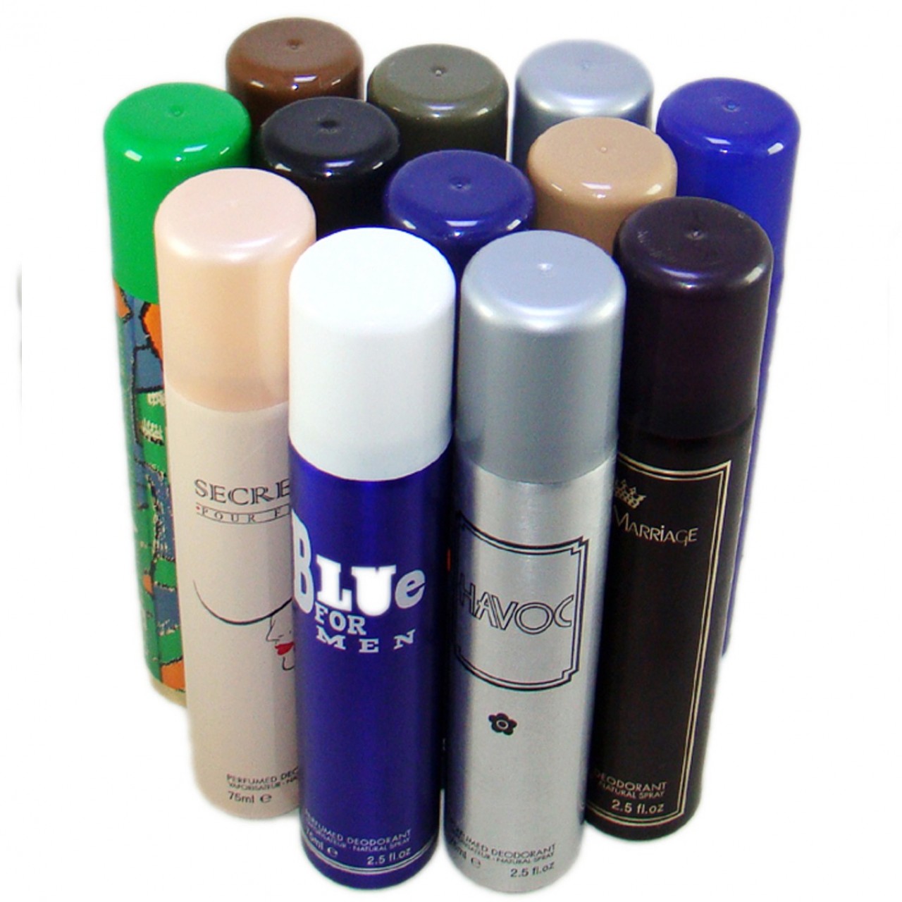 Pack of 6 - Multi Fragrances Deodorants (Body Spray) for Unisex - 75 ml Each